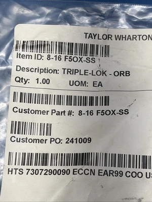 New | in-Stock Parker 8-16 F50X-SS Electrical Fittings Indiana US | J&J Industrial Supply #1388188