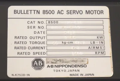 USED ALLEN BRADLEY 8500-A2D-L1B AC SERVO MOTOR 8500A2DL1B