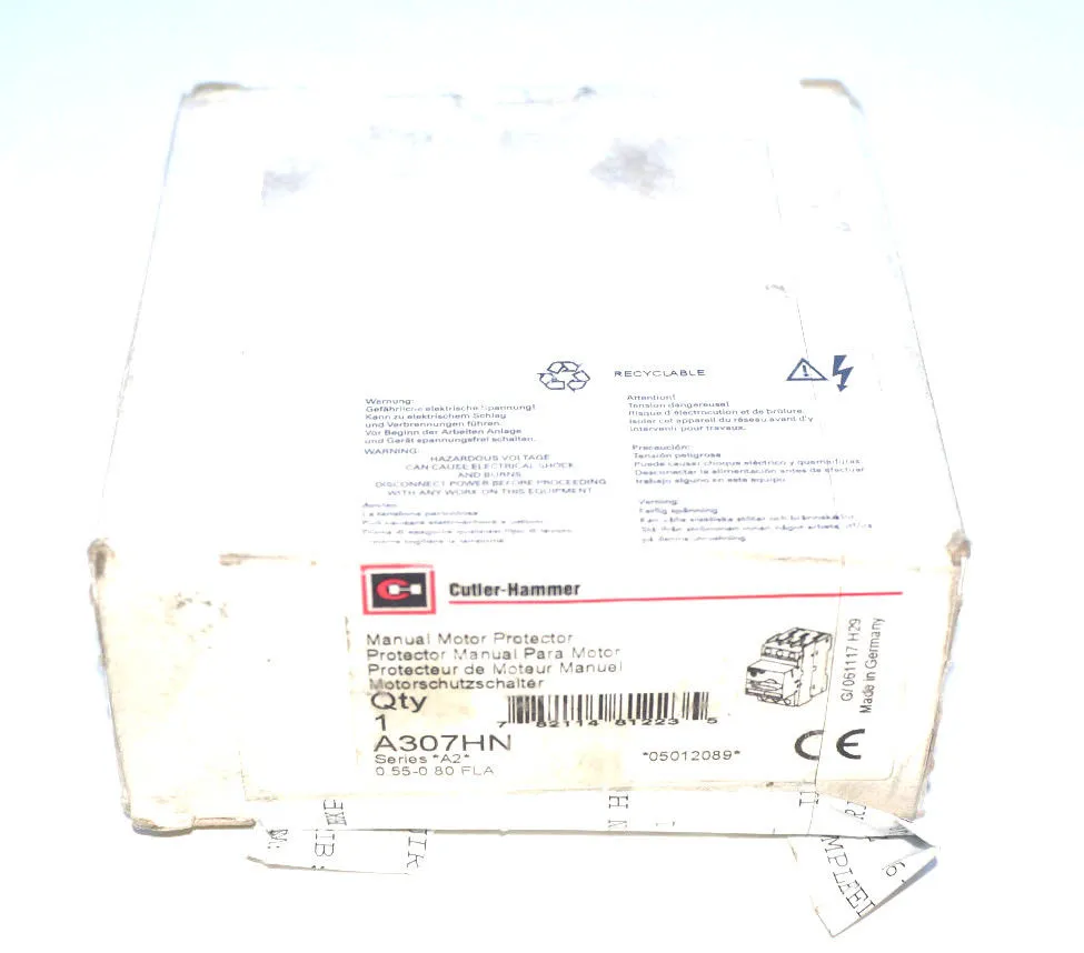 NEW CUTLER HAMMER A307HN MOTOR PROTECTOR