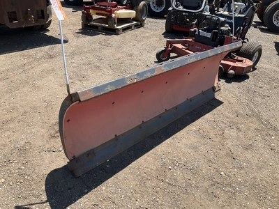 Boss 8’ straight blade snowplow, poly face, bolted on metal cutting edge. Spring trip, hydraulic ang...