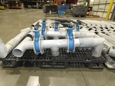 Nucon 3.5" Pipe Pneumatic Dry Material Conveying 90°Elbows Morris Couplings 4"OD