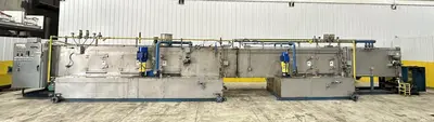 18" X 15" H X 4 STAGE CONTINENTAL EQUIPMENT CORP GAS HEAT STAINLESS STEEL CONVEYOR WASHER, NEW IN 2010: STOCK #21908