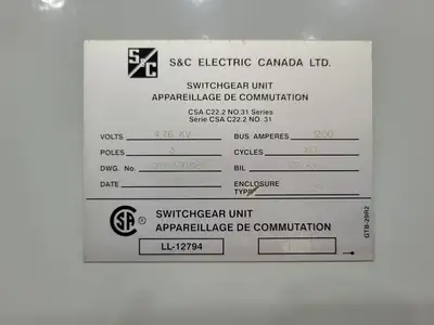 Used S&C _UNKNOWN_ Switchgears British Columbia CA | Lenmark #240603