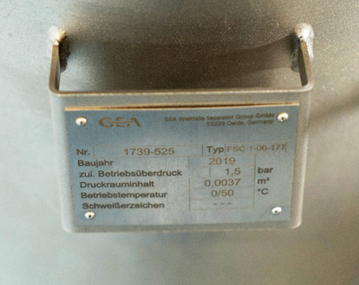Westfalia FSC 1-06-177 Pathfinder biotech clarifier module, 316SS.