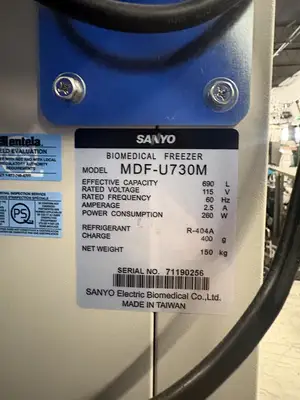 Used Sanyo Electric Biomedical Co., Ltd. MDF-U730M Lab Freezers Texas US | PT Medical Technologies #1458786