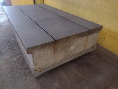 108" X 60" X 18 GREY GRANIT 2 LIP T-SLOTTED SURFACE PLATE: STOCK 17377