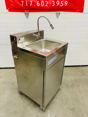 Hybrid 684 S/S Portable Hand Sink “NO TOUCH” Electric 120v or Battery Operated