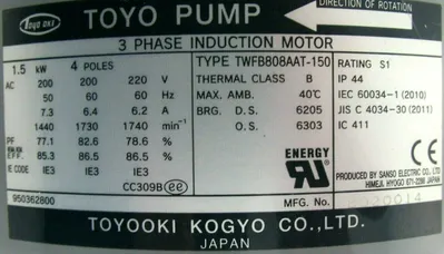 NEW TOYO-OKI TWFB808AAT-150 PUMP HBPV-3C4TL-D-VB1E-14A3-A-CC200 200-220V 1.5KW