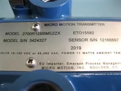 Used Micro Motion 2700 R12 BB MEZZX Sensors New Hampshire US | Bitter End Trading #1452978