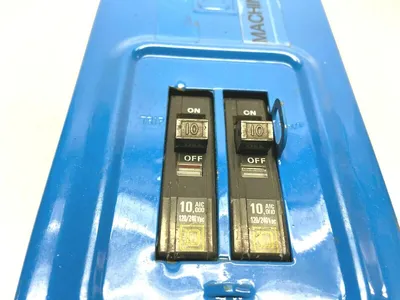 Q02L30S | Square D  Blue Enclosure Load Center w/ 2x 10A Amp Circuit Breakers - Used