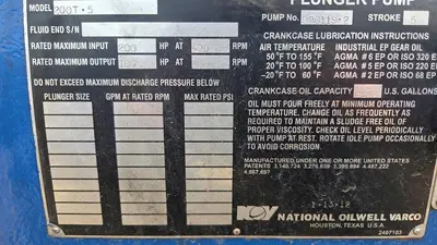NEW NATIONAL OILWELL VARCO "NOV" 200T-5 TRIPLEX PUMP