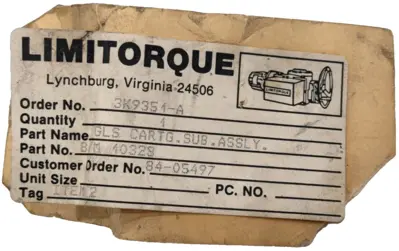 NEW LIMITORQUE B/M 10323