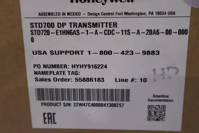 HONEYWELL STD720 - E1HN6AS-1-A-CDC-11S-A-20A6-00-0000 / STD720 TRANSMITTER #G398