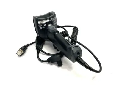 USED KEYENCE REV. P STANDARD CODE READER, HANDHELD, W/ HR-1C3RC COMM. CABLE