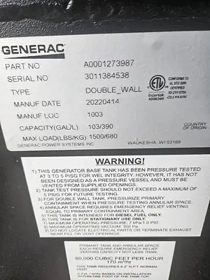 NEW 2022 GENERAC SDC020