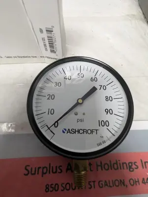 New | in-Stock ASHCROFT 45W1000 H 02L Universal Pressure Meters Ohio US | Surplus Asset Holdings #1240506