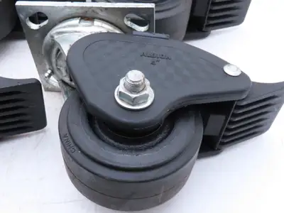 Albion N/A Locking Swivel Caster 4" Wheel 2"Wide Polyurethane Set of 4