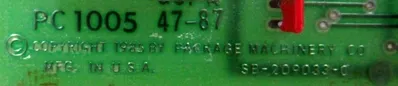 USED PACKAGE CONTROLS PC1005 CONTROL BOARD PC1005 47-87 SB-209033-0
