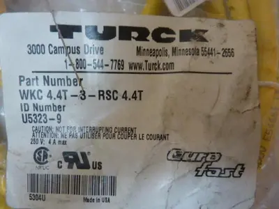 NEW TURCK ELEKTRONIK WKC4.4T-3-RSC 4.4T