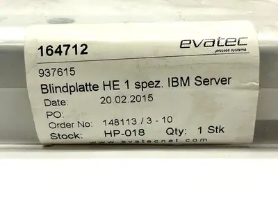 164712 | Evatec  Blindplatte HE 1 Spez 148113 - New