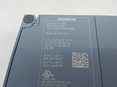USED SIEMENS SIMATIC S7-1500 CPU UNIT 1515F-2 PN, 750KB PROG.,3MB