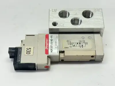 HGF10T1G-80-PS | Humphrey  Pneumatic Air Valve 0-100PSI w/ Manifold Block 24VDC - Used