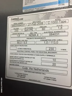 USED LANTECH C-1000-TAPE