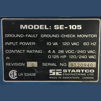 LittleFuse Startco SE-105 Ground Fault Relay