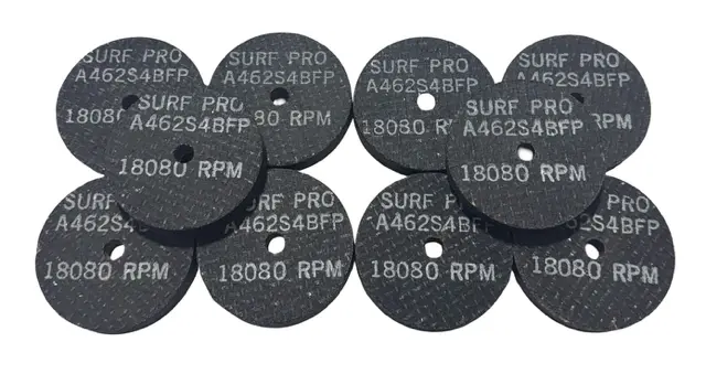 Surf-Pro 3" x 1/2" x 3/8" Grinding Wheel, Type 1, 46 Grit Aluminum Oxide 10 Pack