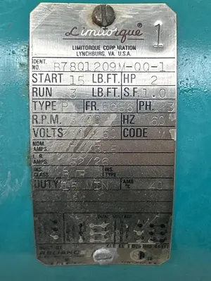 USED RELIANCE ELECTRIC B78Q1209M-QQ-1
