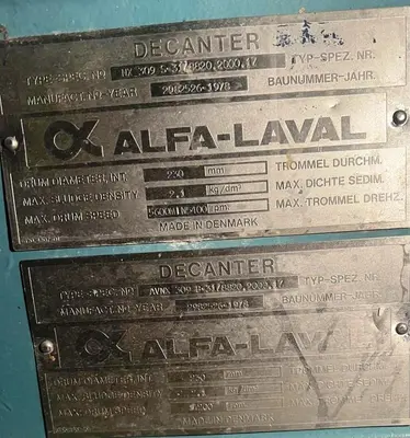 Alfa-Laval NX 309S-31 decanter centrifuge, 316SS.