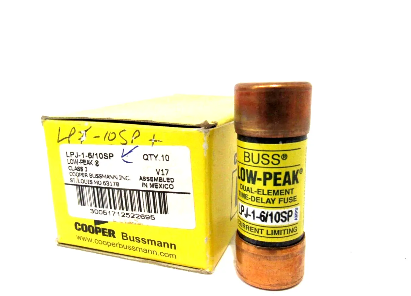 BOX OF 10 NEW BUSSMANN LPJ-1-6/10SP FUSES LPJ1610SP