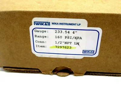 NEW WIKA INSTRUMENT 233.54 4" PRESSURE GAUGE 7297623 23354