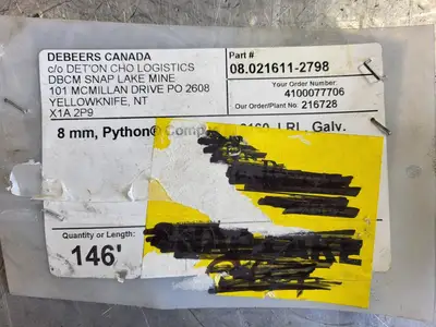 8mm Python Compac 2160 146ft. LRL. Galv.