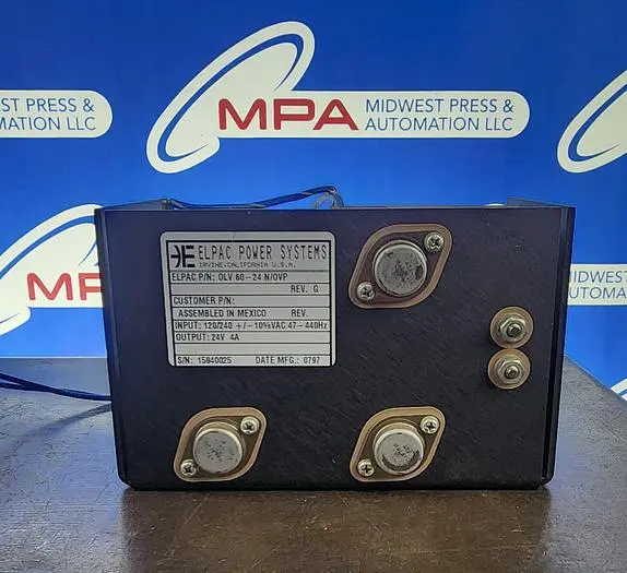 Used ELPAC POWER SYSTEMS OLV60-24N/OVP Power Supplies Michigan US | Midwest Press and Automation #577289