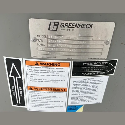 USED GREENHECK TAUD-36-325-A100