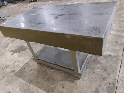 36" X 24" X 8" STARRETT BLACK PRECISION INSPECTION GRANITE SURFACE PLATE WITH STAND: STOCK 23106