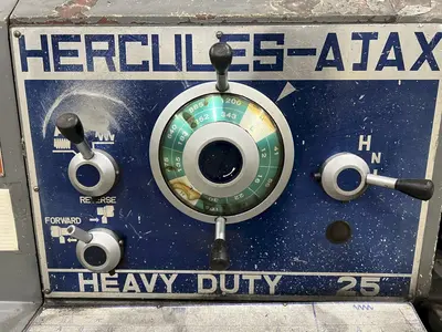 27" x 84" HERCULES AJAX MODEL #HR2000 #25 HEAVY DUTY GAP BED ENGINE LATHE, 4" HOLE: STOCK #19837