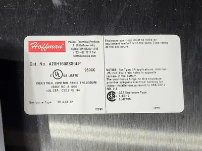 NEW HOFFMAN A20H1608SS6LP
