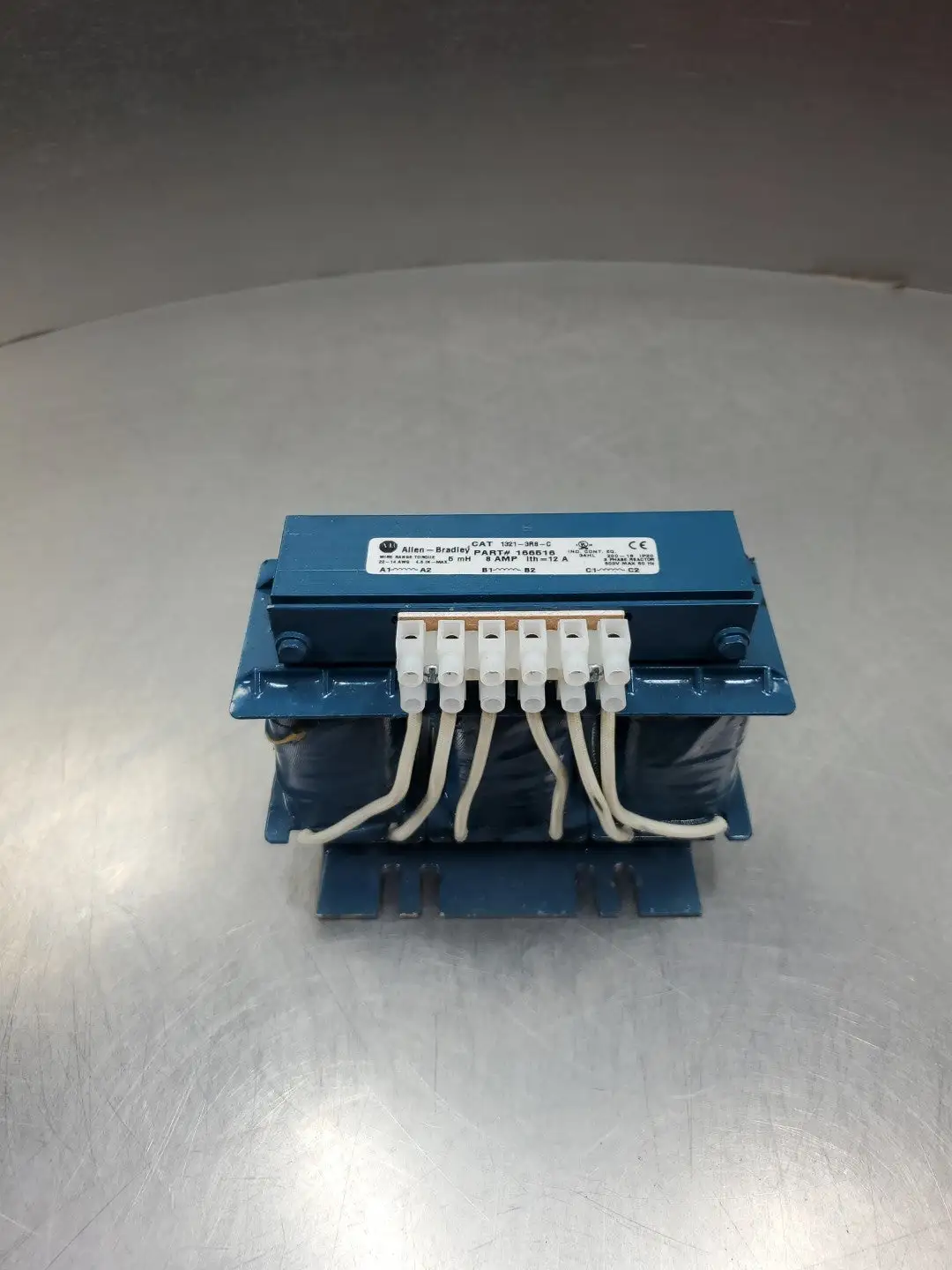ALLEN BRADLEY 1321-3R8-C 3-PHASE LINE REACTOR, 8A, 600V. 1D-40