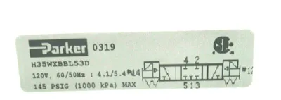 NEW PARKER H35WXBBL53D DOUBLE SOLENOID 3 POS. CYLINDER