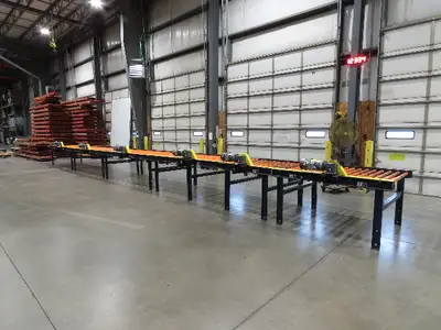 55"x 48' 4" Chain Drive Live Roller Conveyor 48"BF 1.9" Urethane Roller 460V 3PH
