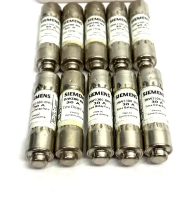 USED SIEMENS SENTRON CYLINDRICAL FUSE, SLOW-BLOW, 30A