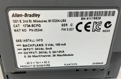 Used ALLEN BRADLEY 1734-8CFG PLC Input & Output South Carolina US | Palmetto Automation #1503337