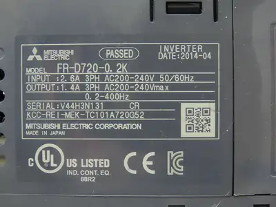 Mitsubishi FR-E720-0.2K AC Servo Drive 0.2kW 1/4Hp 200-240V 3Ph w/CC-Link Module