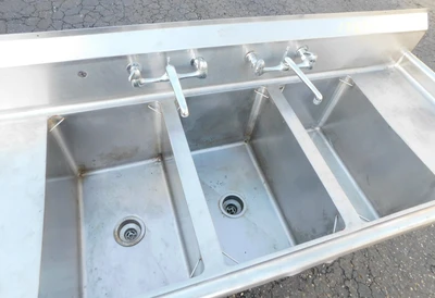 USED SS SINK 3 BAY SINK