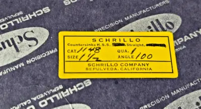 Schrillo 1-1/2" High Speed Steel Countersink 100 Degree 3/4 #1148 USA