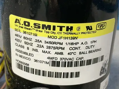Used A. O. SMITH JF1H139N Motors (misc) Ohio US | HGR 24 #1567413