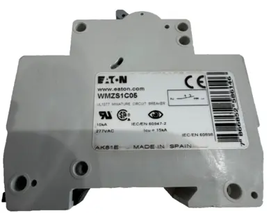 NEW LOT OF 7 EATON WMZS-1C05 MINATURE CIRCUIT BREAKER 5A 10KA TYPE C WMZS1C05