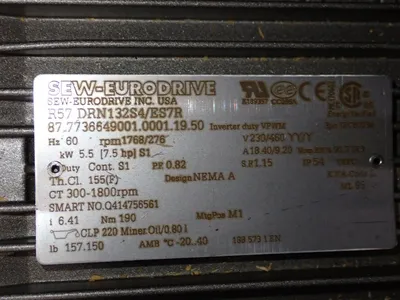 USED SEW EURODRIVE R57 DRN132S4/ES7R